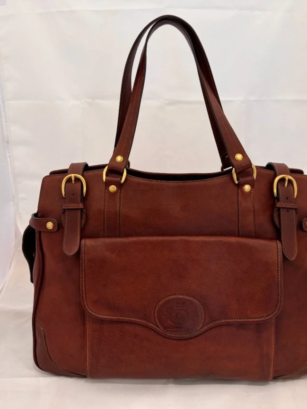 Ghurka Wellesley No. 249  Vintage Chestnut Leather Weekender Travel Bag